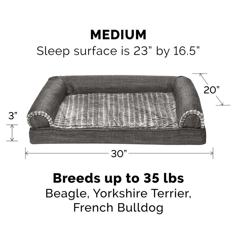 FurHaven Luxe Fur & Performance Linen Sofa Bed