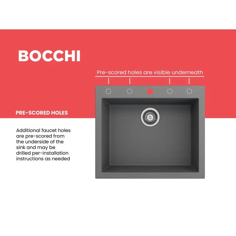 Campino 24'' L Single Bowl Granite Kitchen Sink