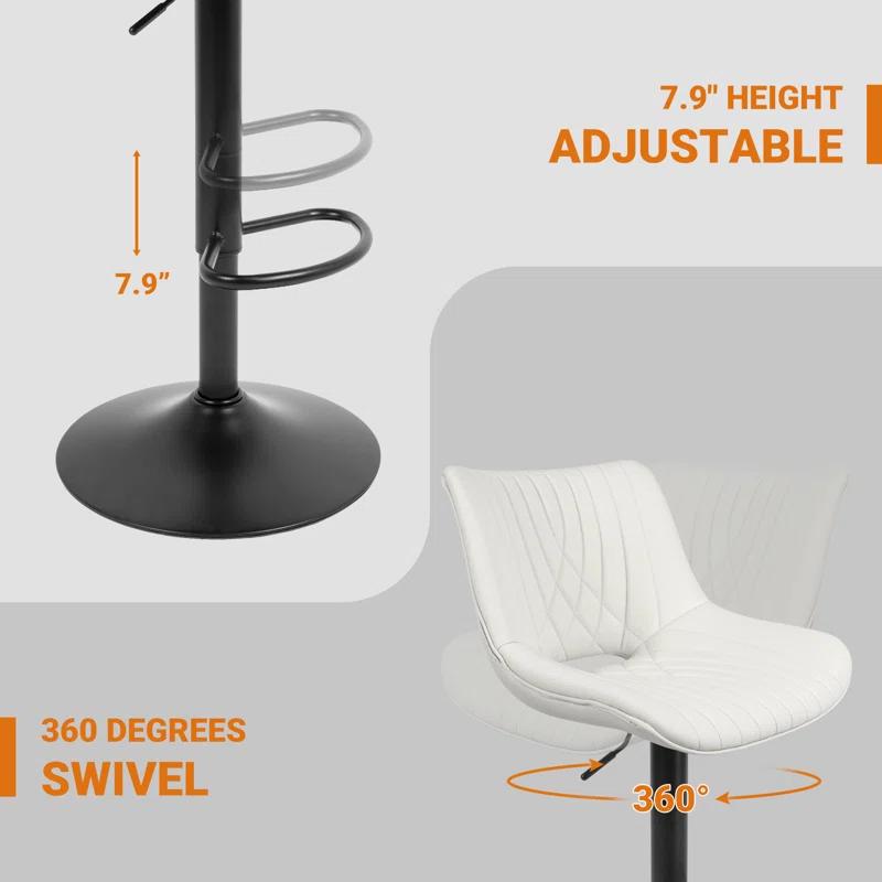 Adjustable Swivel Counter Stools with Back (Set of 2)