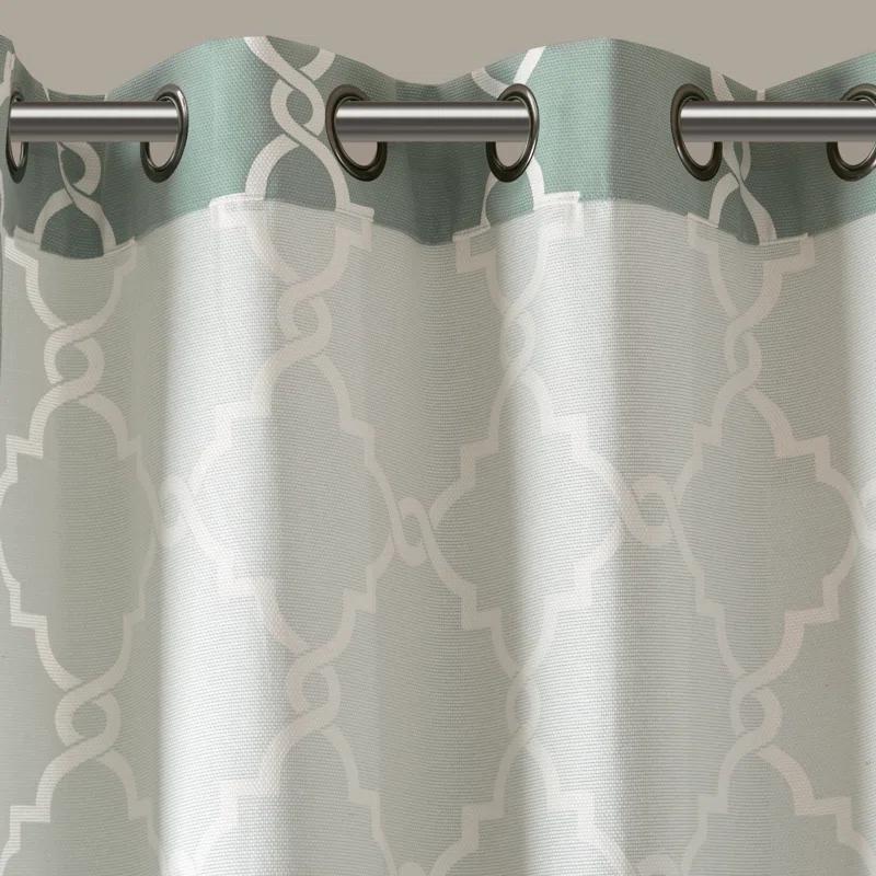 Madison Park Fretwork Print Grommet Top Single Window Curtain Panel
