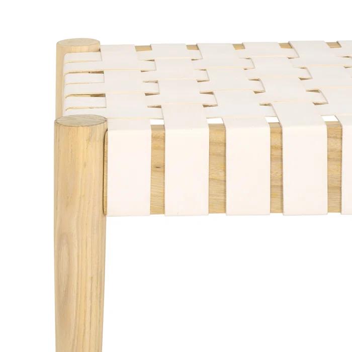 Orin 47" Woven Leather Bench