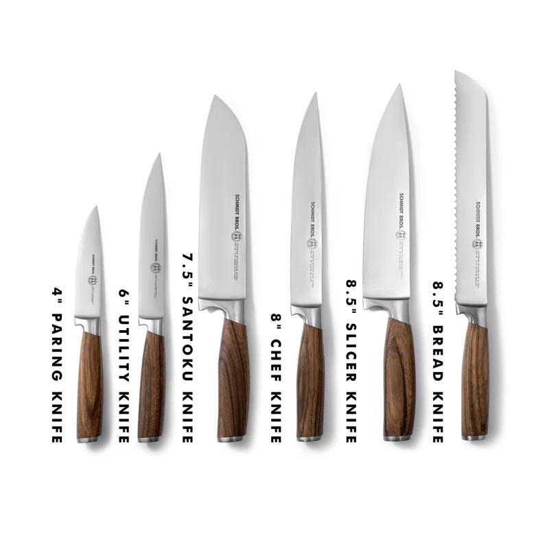 Schmidt Brothers Cutlery Zebra Wood 7-Piece Knife Block Set