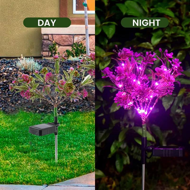 SolarEra Solar Phalaenopsis Garden Decor Lights Halloween Decoration Outdoor Waterproof Integrated LED Light (Set of 2)