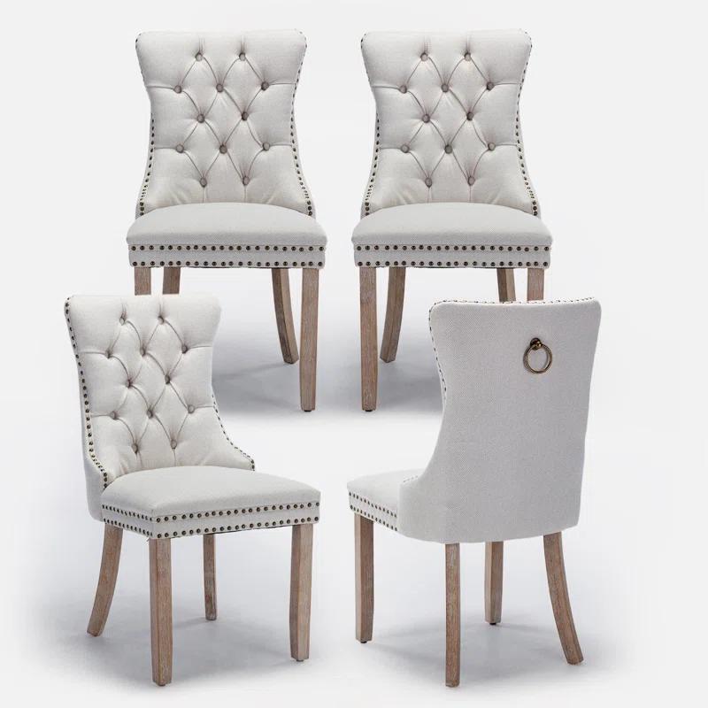 Rosdorf Park High-end Tufted Velvet Upholstered Nailhead Dining Chair
