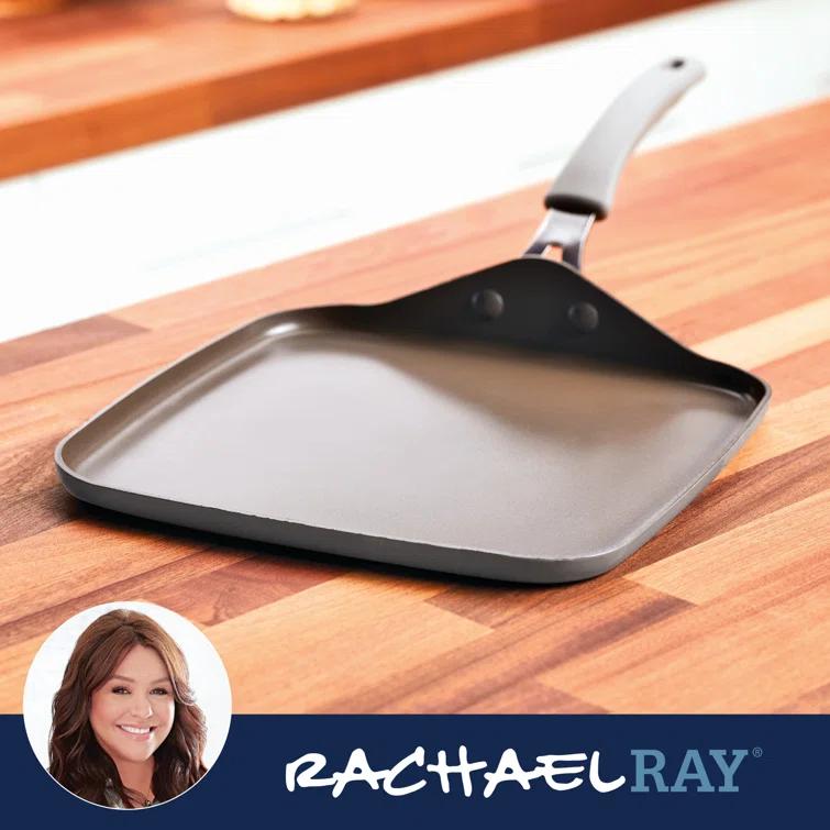 Rachael Ray Rachael Ray Cook + Create Aluminum Nonstick Square Stovetop Griddle Pan, 11-Inch