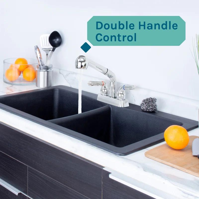 Utility-Sink 012 USFCT10CP Dual-Handle ABS Plastic Pull-Out Faucet