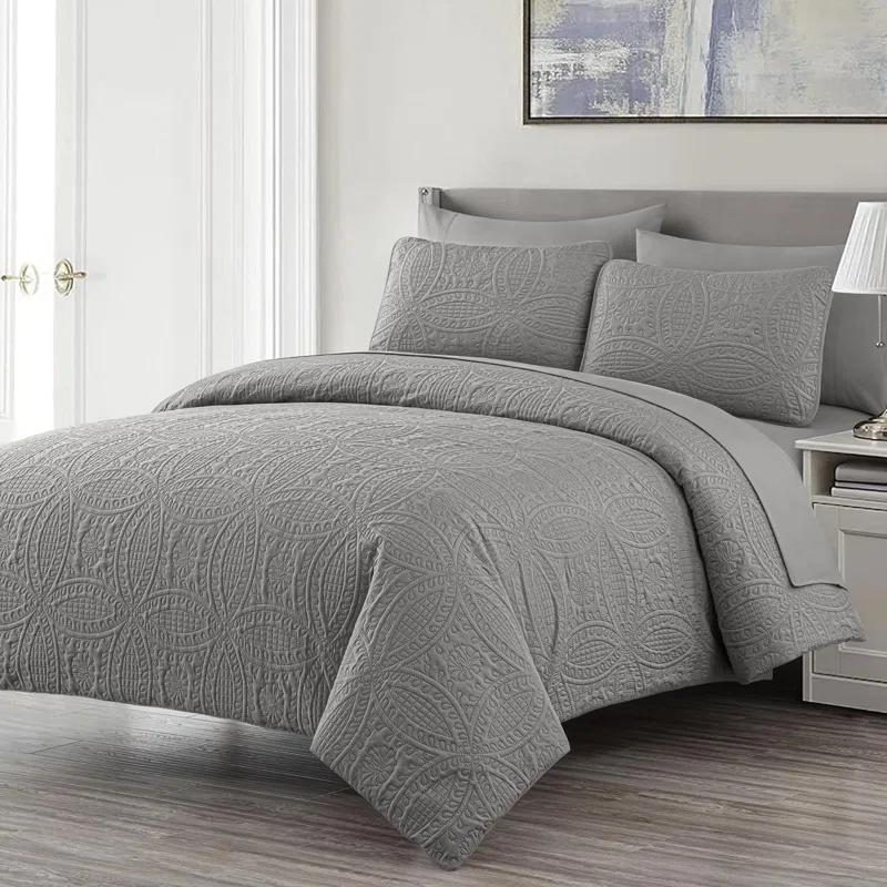 Chezmoi Collection Liam Microfiber 7 Piece Bed in a Bag Comforter Set