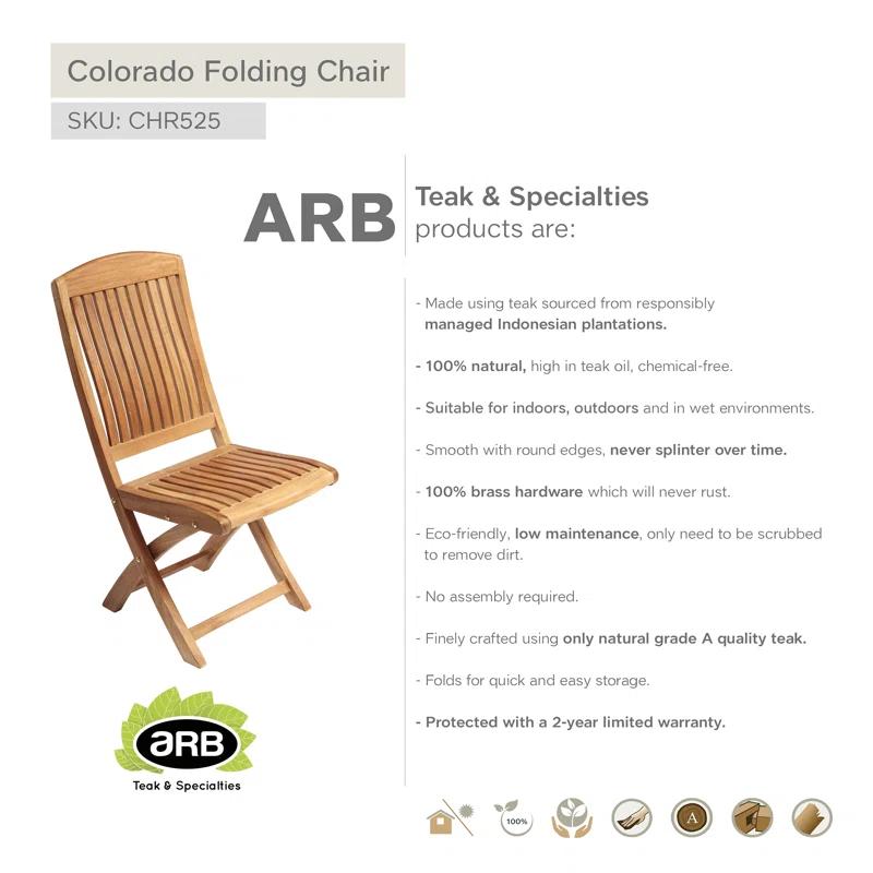 ARB Teak & Specialties Venue Solid Wood Patio Folding Chair Folding Chair