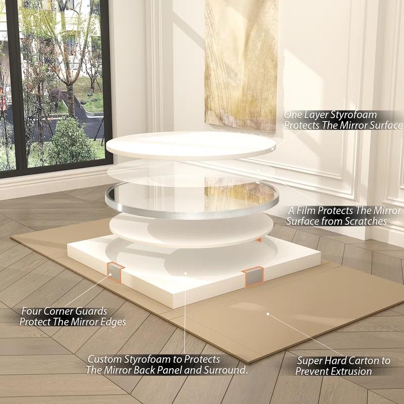 Amara Round High Quality Aluminum Alloy Framed French Cleat Mounted Wall Decor Bathroom Vanity Mirror with 5-Year Warranty