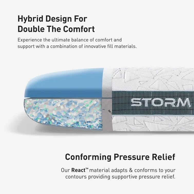 Bedgear Bedgear Storm King Performance Cooling Pillow - Medium Firm Bed Pillow for All Sleep Positions