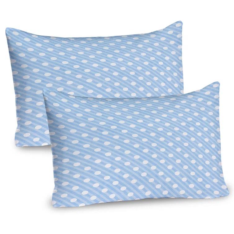 Ambesonne Ambesonne White Pillow Sham 2 Pack Retro Nostalgic Polka Dot Pale Blue