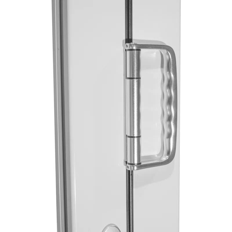 KaMic 120" inch 4 Panels Aluminum Folding Door In White, One Door Swing Out & Three Door Folded