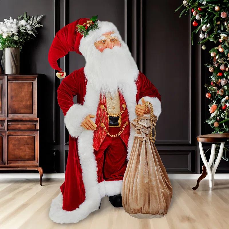 Kurt Adler Kurt Adler 40-Inch Jacqueline Kent Traditional Santa With Bag