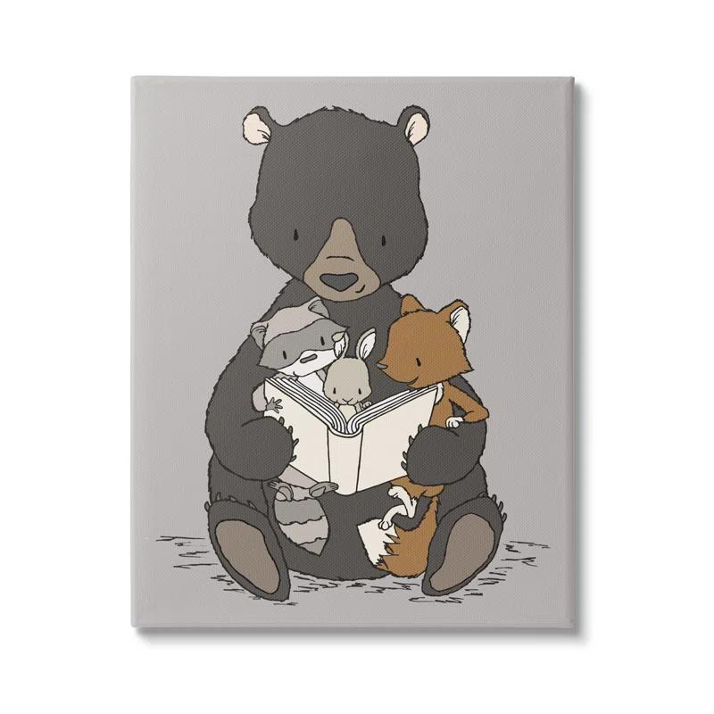 Stupell Industries " Woodland Animals Family Bear Reading Book To Babies " by Sweet Melody Designs