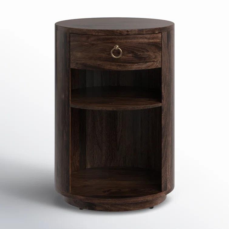 Butler Specialty Transitional Carnolitta Mango Wood End Table In Dark Brown