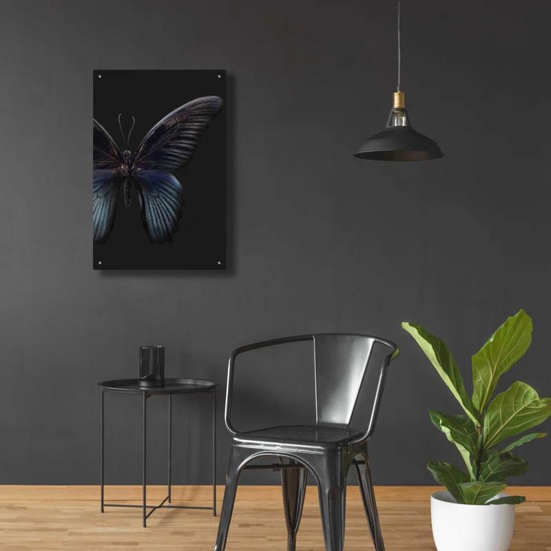 Latitude Run® " Black Butterfly On Grey " by Design Fabrikken