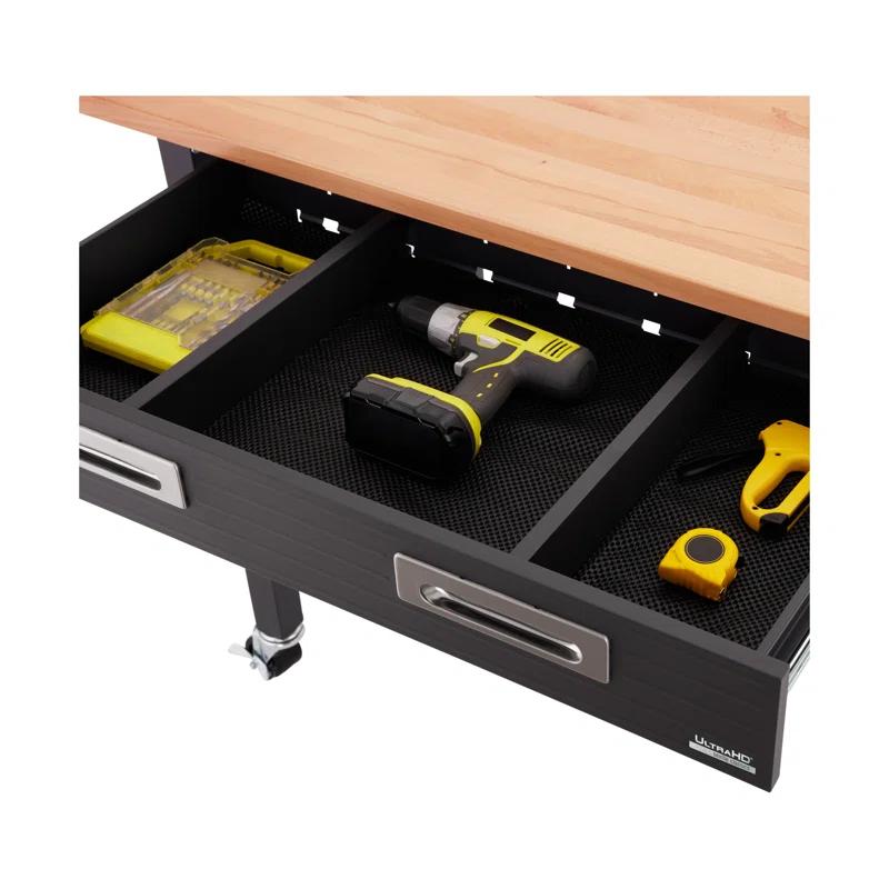 UltraHD® Seville Classics UltraHD 48" W Wood Top Workbench with Wheels