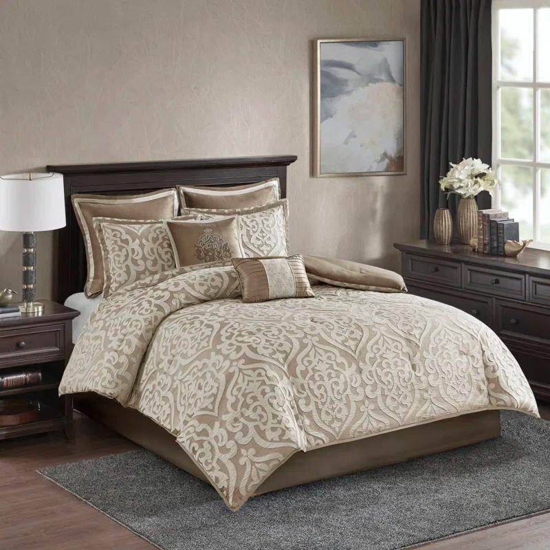 Madison Park Odette Jacquard 8 Piece Comforter Set