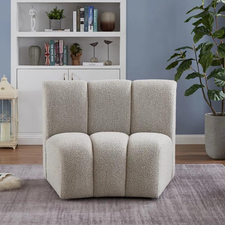 Everly Quinn Izen 43" W Boucle Fabric Modular Chair