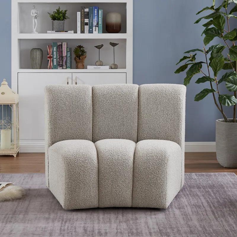 Everly Quinn Izen 43" W Boucle Fabric Modular Chair