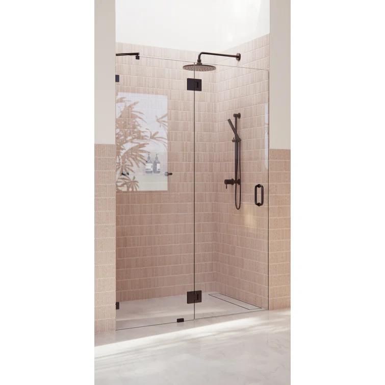 Glass Warehouse Halo 45.5 in. x 78 in. Frameless Glass Hinge Shower Door GW-GH-45-5-ORB