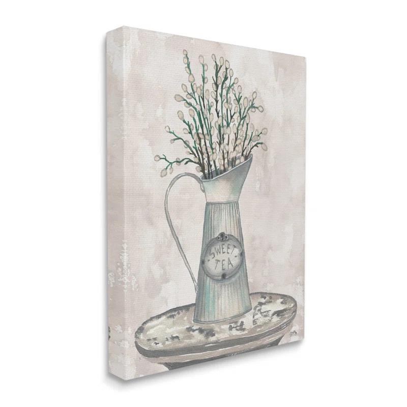 Stupell Industries " Pussy Willow Botanicals Sweet Tea Country Jar " by Elizabeth Medley