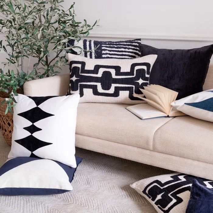 Stacy Garcia Home Geometric Handmade Cotton Wool Blend Decorative Throw Pillow