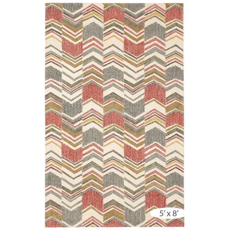 Dash and Albert Rugs Zig Zag Hand Micro Hooked Wool Rug