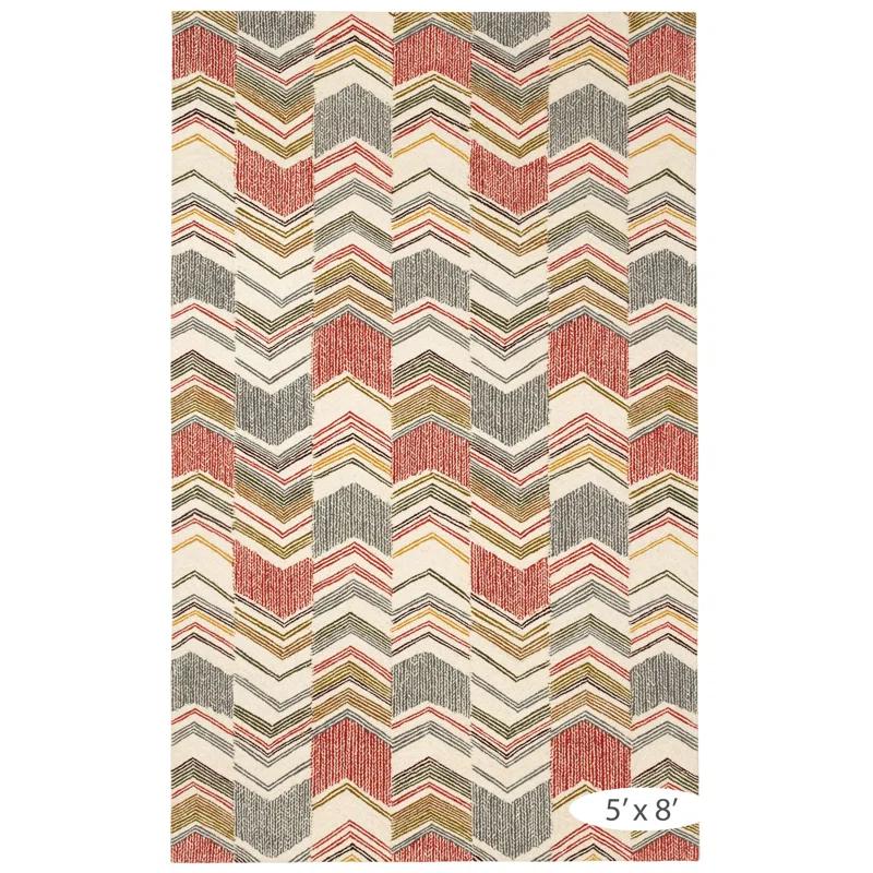 Dash and Albert Rugs Zig Zag Hand Micro Hooked Wool Rug