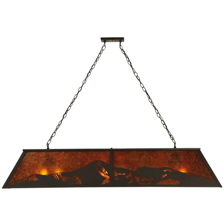 Meyda Lighting Rustic Lodge 9 - Light Antique Bronze Pool Table Lights Pendant