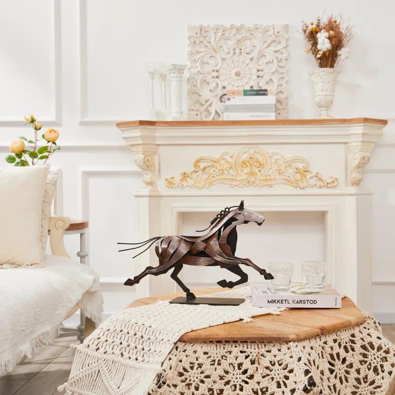 Loon Peak® Loon Peak® Handmade Metal Horse Statue Sculpture Décor for Horse Lovers Gifts