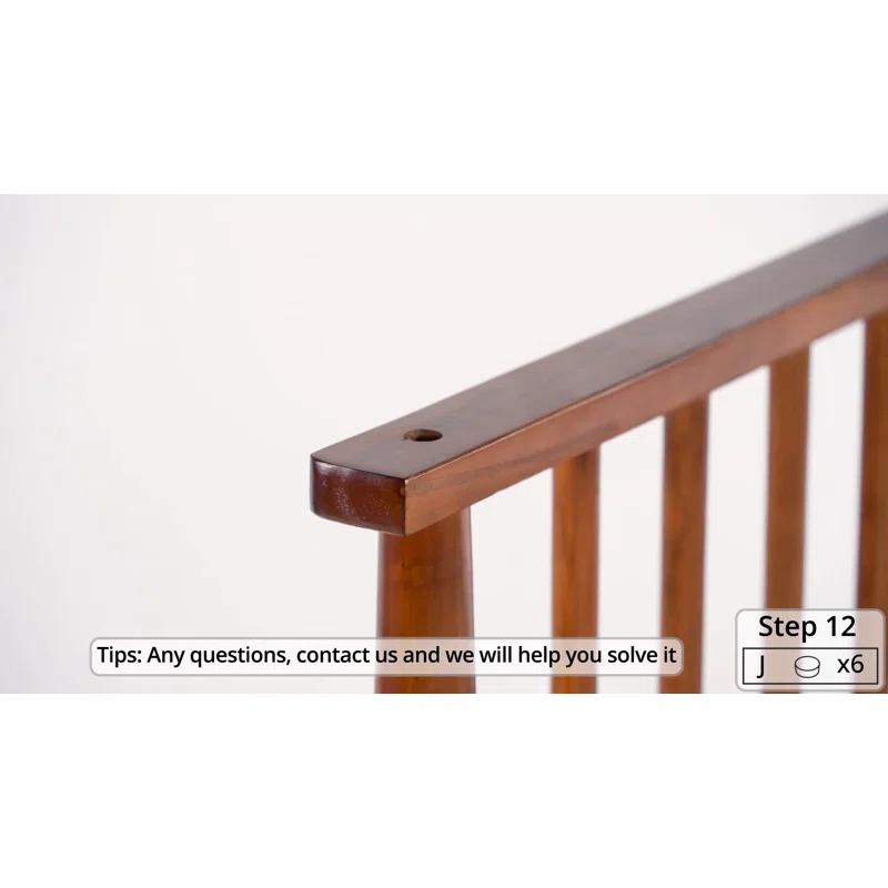 Rashay Mid-Century Modern Solid Wood Spindle Platform Bed