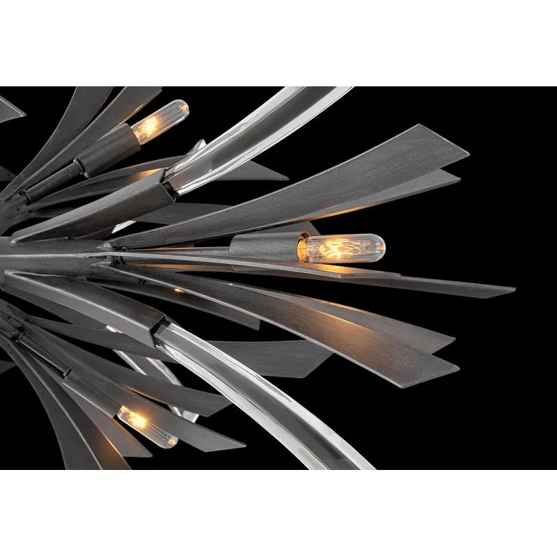 Fredrick Ramond Vida 36" Thirteen-Light Modern Horizontal Hanging Chandelier w/ Crystal Accents