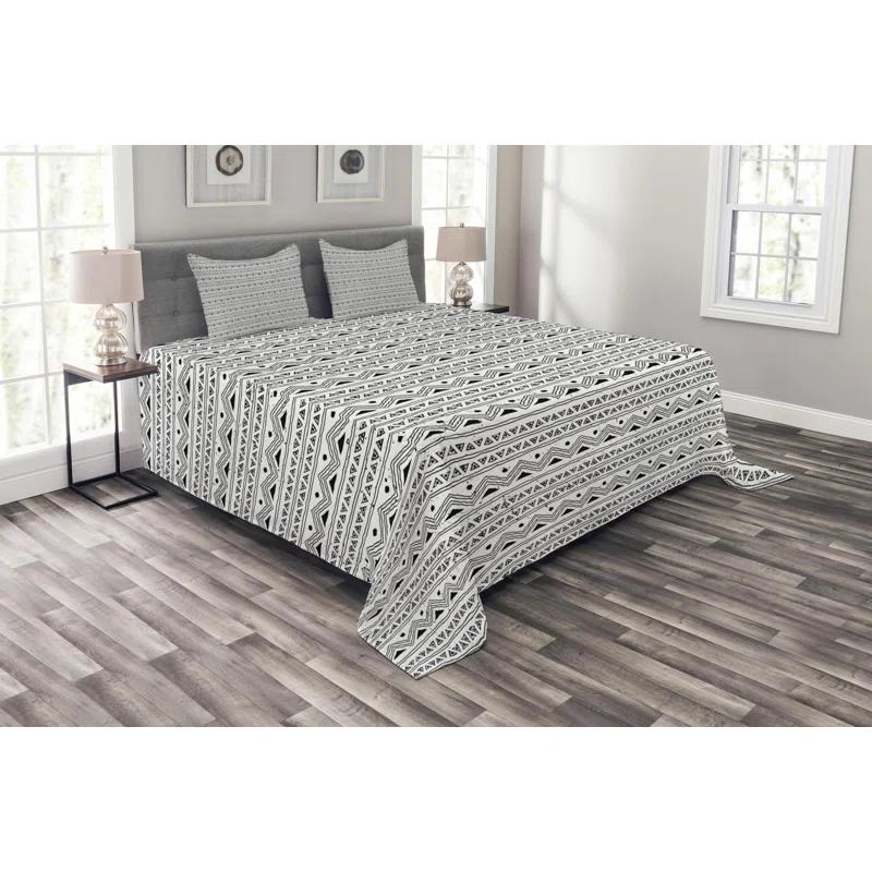 Ambesonne Rustic Geometric Shapes Coverlet Set