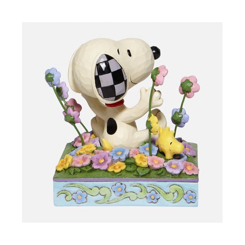 enesco Peanuts by Jim Shore Snoopy In Flowers Figurine 4.8in H