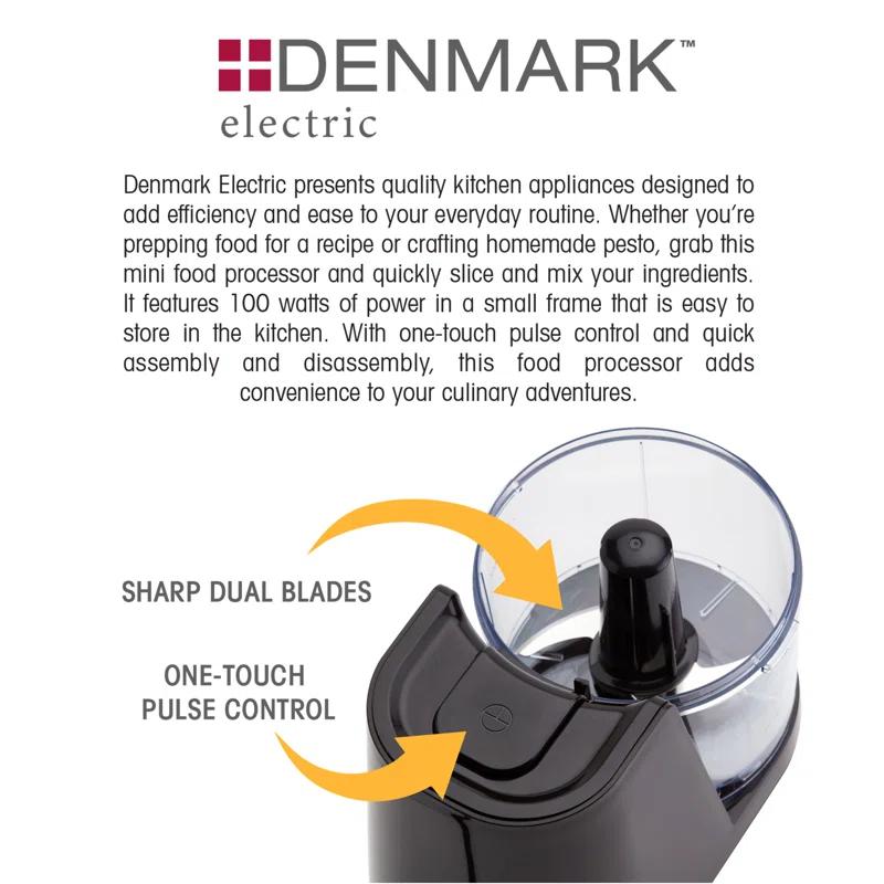 Denmark Denmark Electric 1.5-Cup Personal Food Chopper with One-Touch Pulse Control