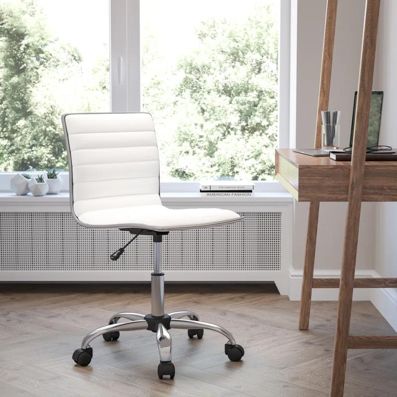 Flash Furniture Low Back Designer Armless Ribbed Swivel Task Office Chair