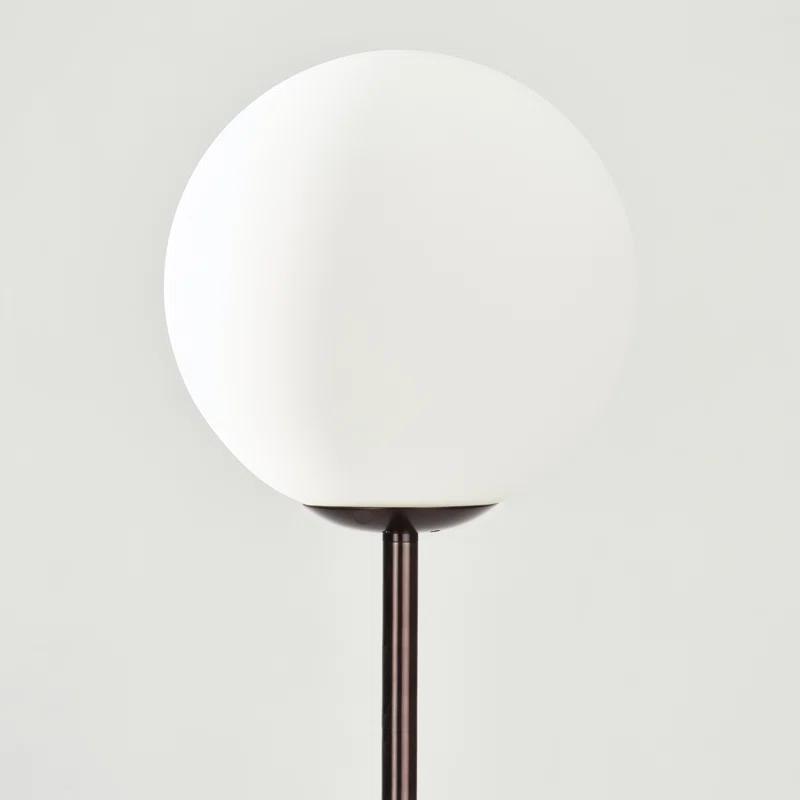 Luna 65 in. Modern LED Energy Efficient Floor Lamp with Frosted Glass Globe Shade