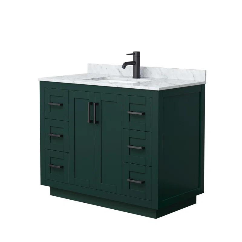 Wyndham Collection Miranda 42" Freestanding Single Bathroom Vanity with Marble Top