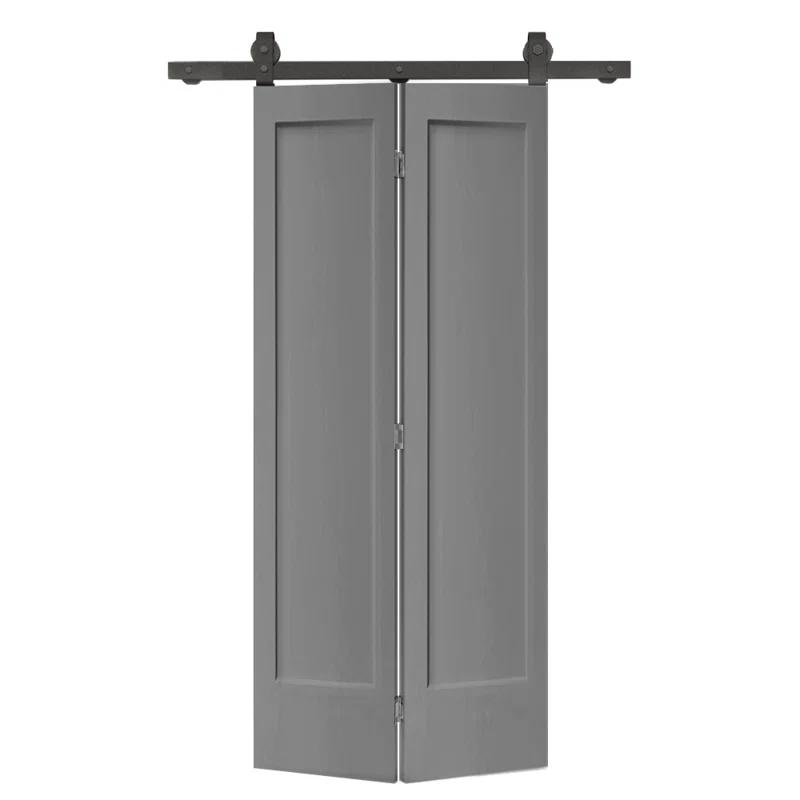 Calhome Paneled MDF Composite Bifold Barn Door with Installation Hardware Kit