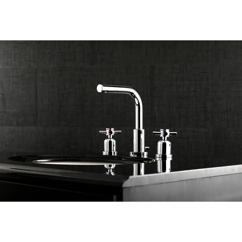 Kingston Brass Concord Two-Handle 3-Hole Deck Mount Widespread Bathroom Faucet with Brass Pop-Up Drain