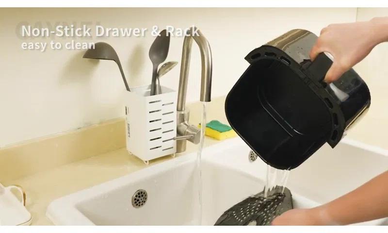 CAYNEL Caynel  Air Fryer Air Fryer Multi-function, 5L Capacity Oilless Hot AirFryer 1400W, Non-Stick Frying Tray Black