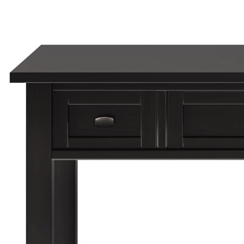 Simpli Home Warm Shaker 48"W Solid Wood Desk, Transitional Style with Keyboard Tray