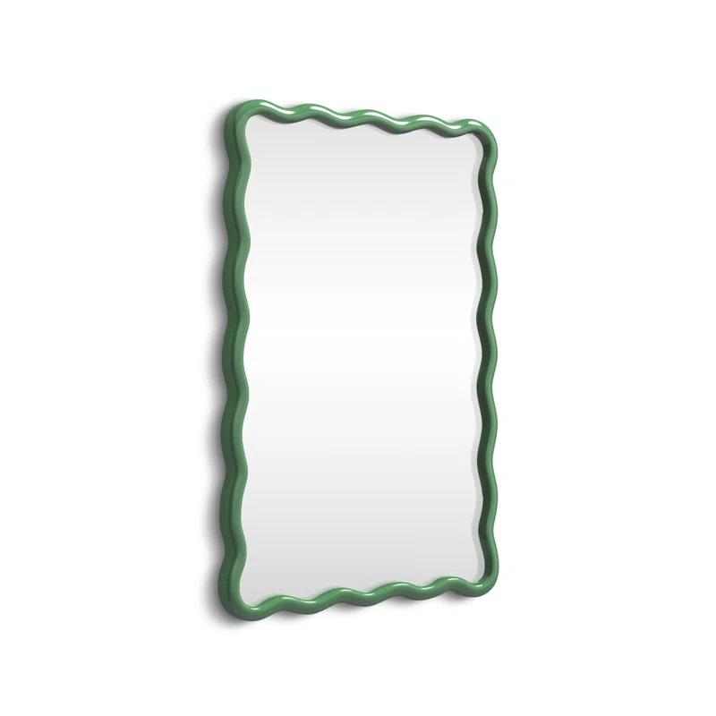 Allurine Wood Wavy Wall Mirror