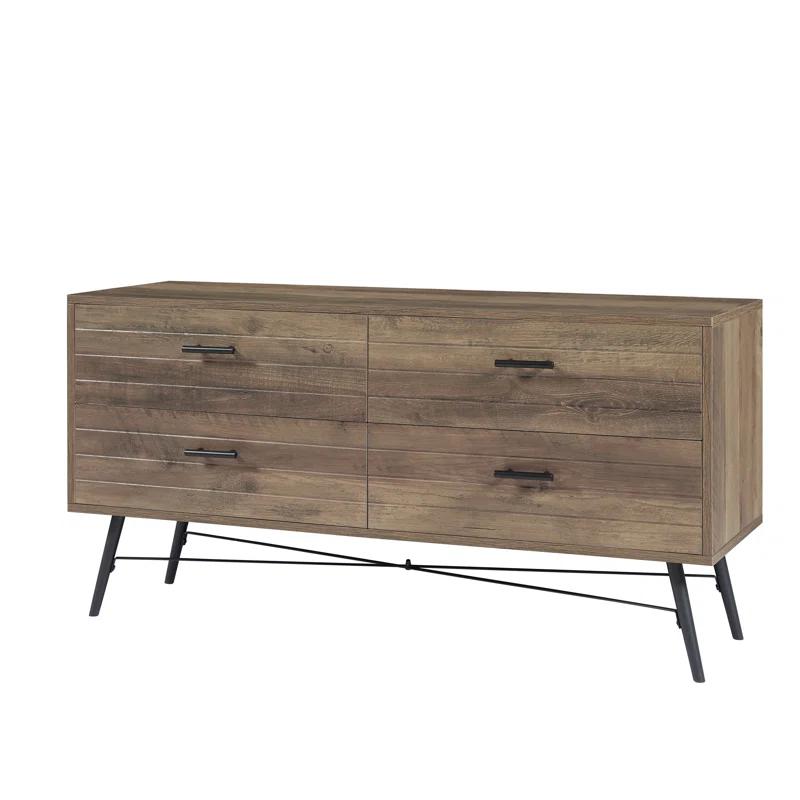 Charlton Home® 4-Drawer Chest, 4 Drawer Dresser TV Stand , Dressers Bedroom Furniture Large Storage Tower Unit