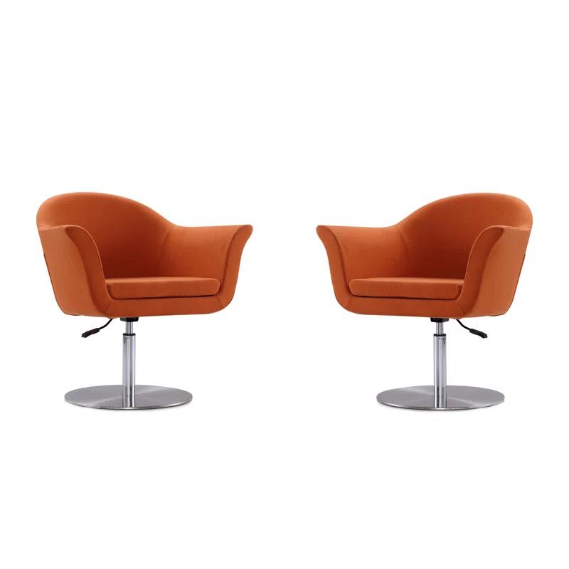 Orren Ellis Hillian Upholstered Swivel Armchair (Set of 2)