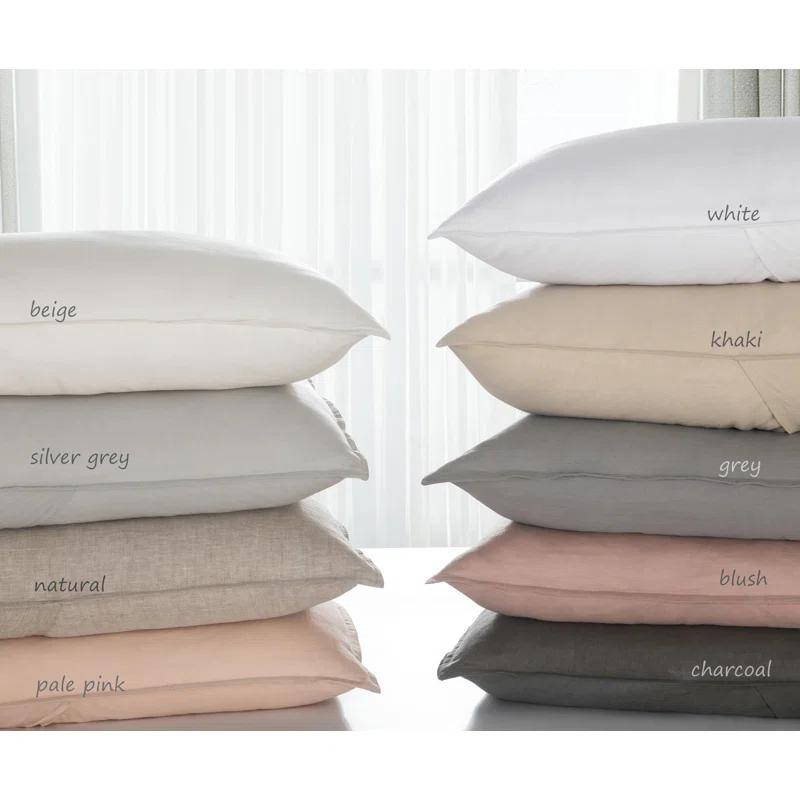 MeadowPark Stone Washed French Linen Reversible Duvet Cover Set