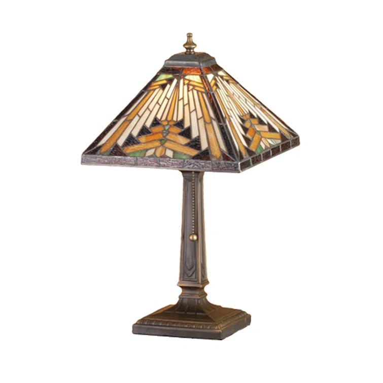 Nuevo Mission Bronze Stained Glass 18" Accent Lamp