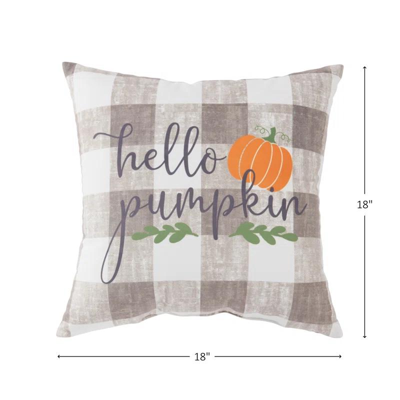 Hello Pumpkin Cotton Throw Pillow