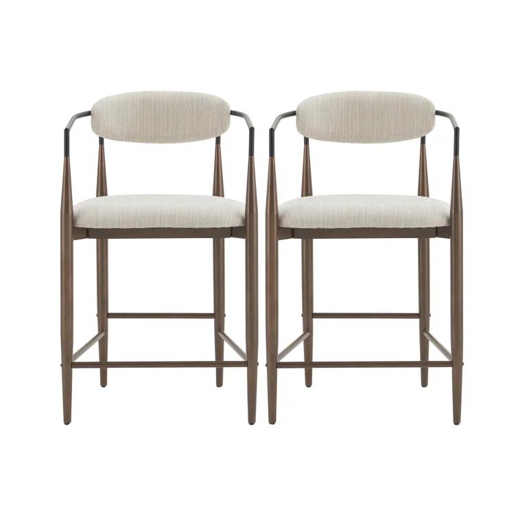 Willa Arlo™ Interiors Maconay Upholstered Counter Stool with Metal Frame (Set of 2)